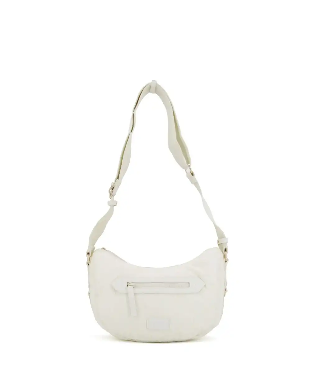 LIU JO Borsa tracolla piccola in nylon bianco e caramello