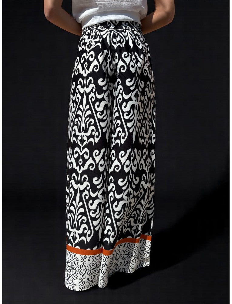 ANONYME Pantaloni palazzo in stampa