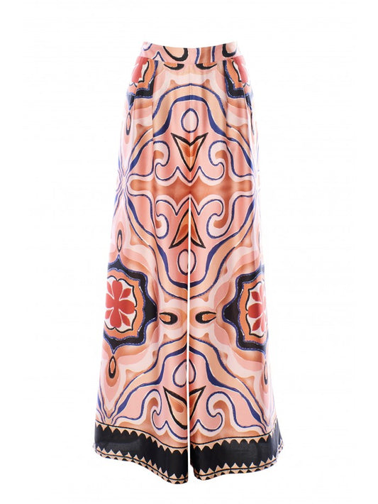 ANONYME DESIGNERS Pantaloni in fantasia gamba larga