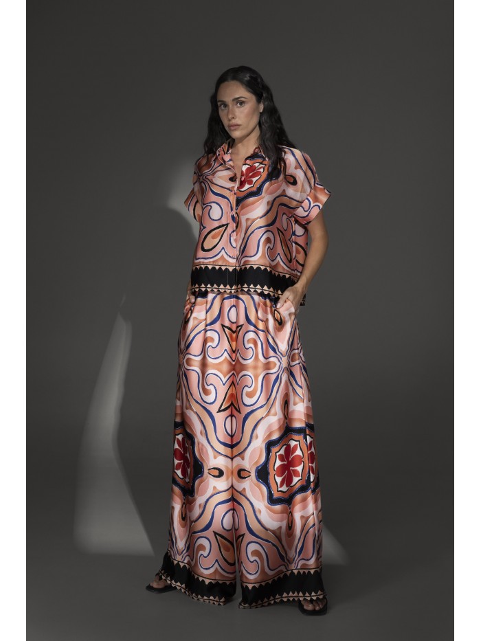 ANONYME DESIGNERS Pantaloni in fantasia gamba larga