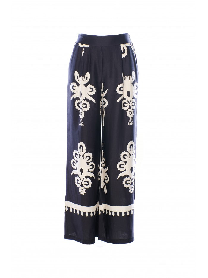 ANONYME DESIGNERS Pantaloni gamba larga in fantasia