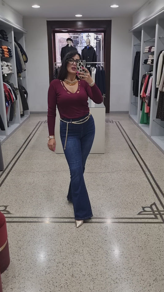 MARKUP Jeans a zampa con cinta