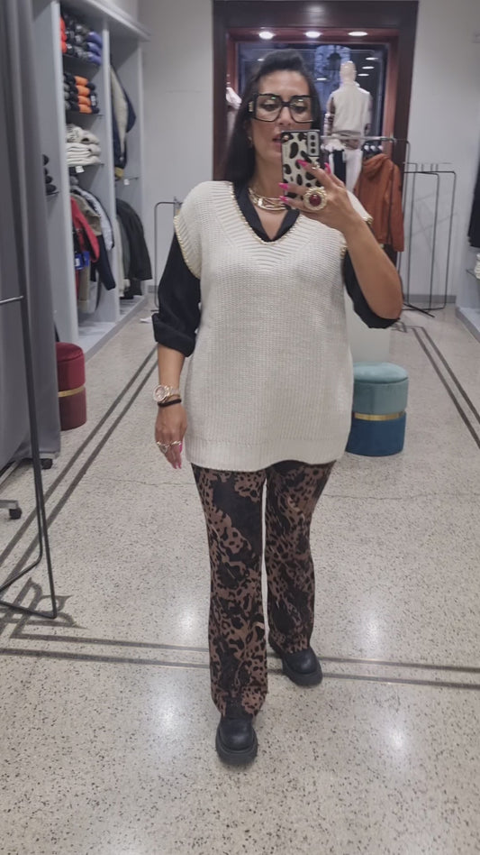 KOCCA Gilet scollo V con catenine IDROTEA