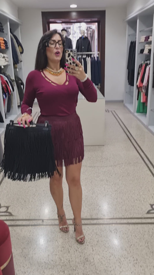 ANONYME Minigonna frange