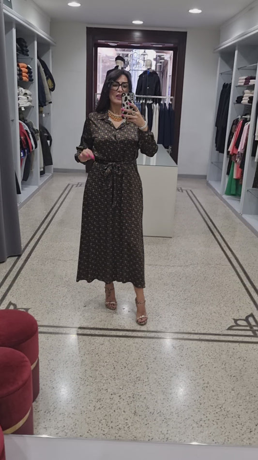 ANONYME Abito lungo chemisier