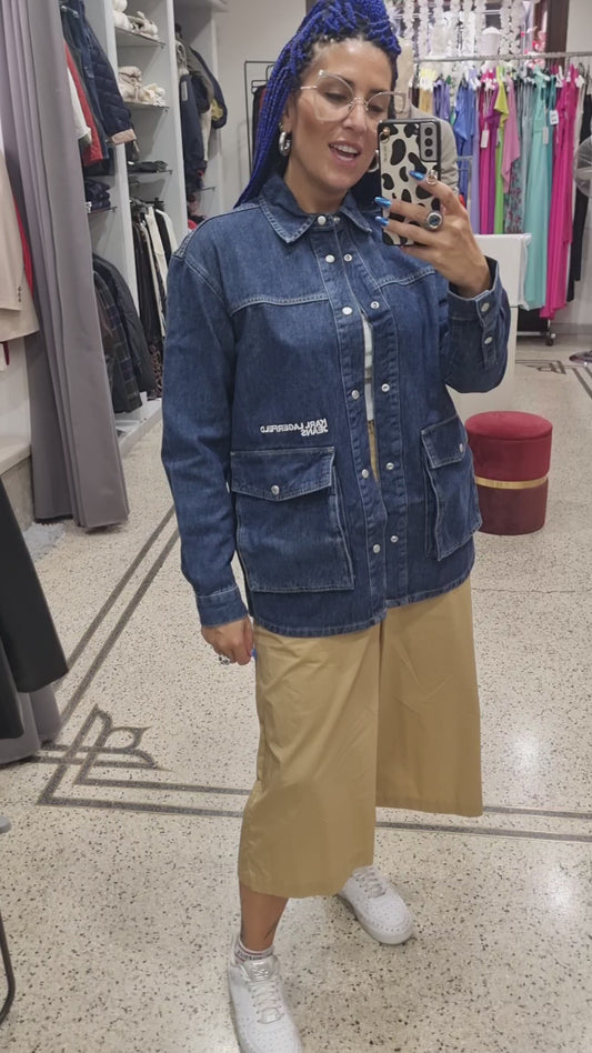 KARL LAGERFELD JEANS Giubbotto in denim vestibilità over