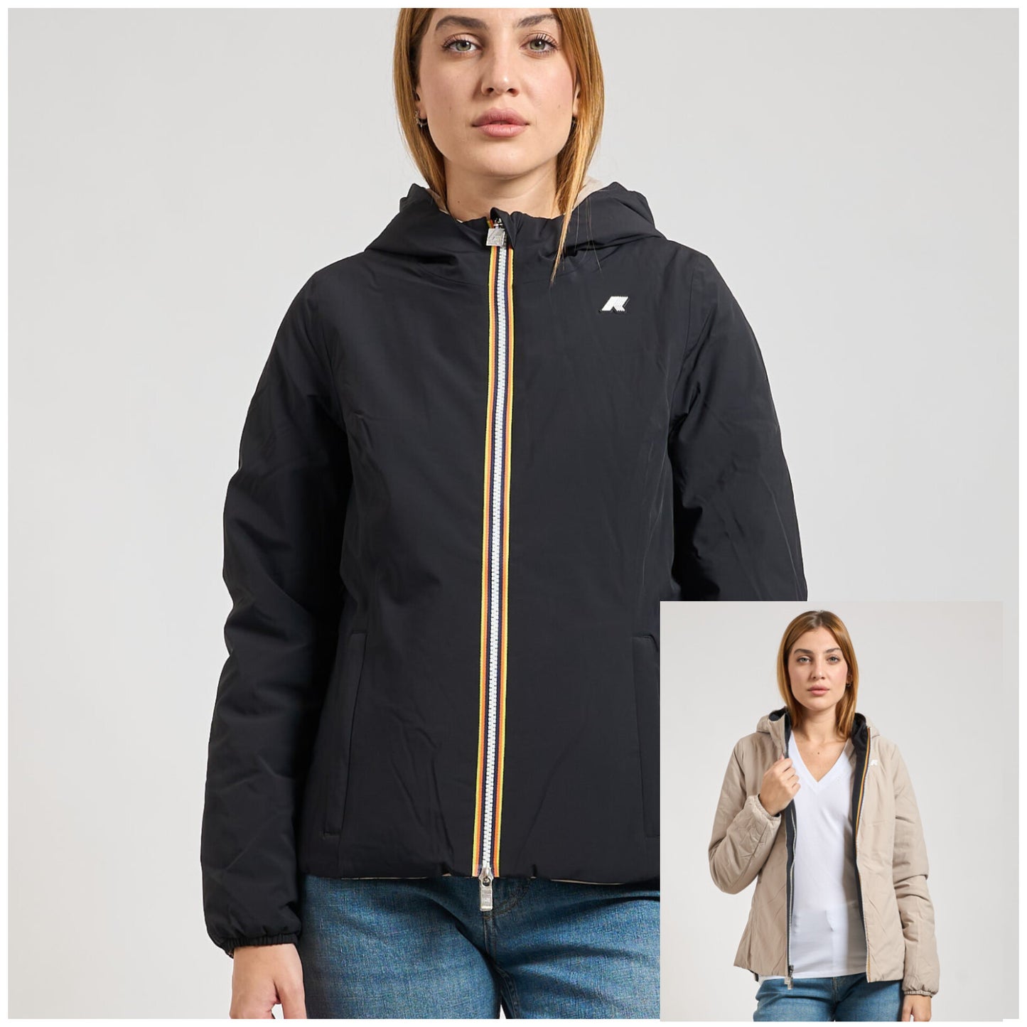 K-WAY Giubbotto donna corto reversibile LILY ST WARM DOUBLE