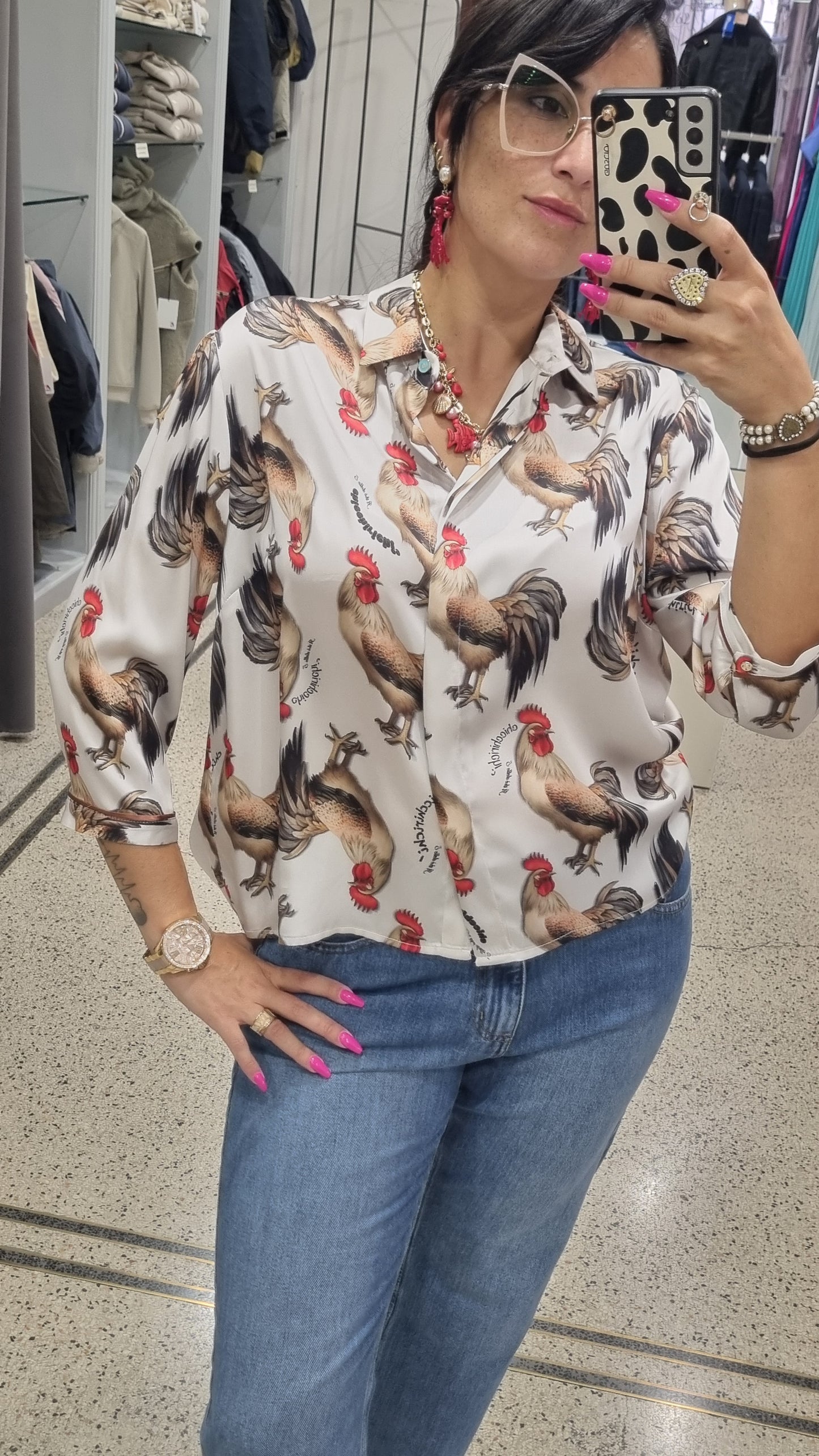 IL THE DELLE 5 Camicia spoon fantasia gallo