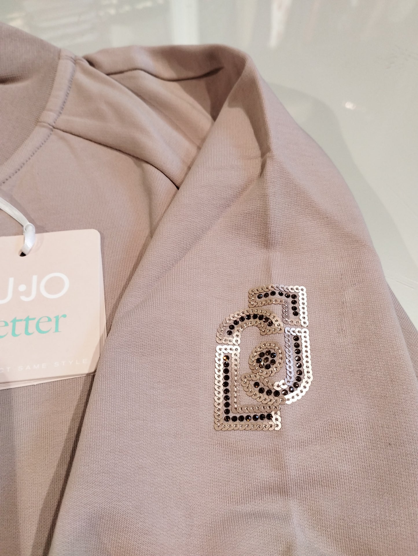 LIU JO Completo felpa e pantaloni in jersey di cotone beige