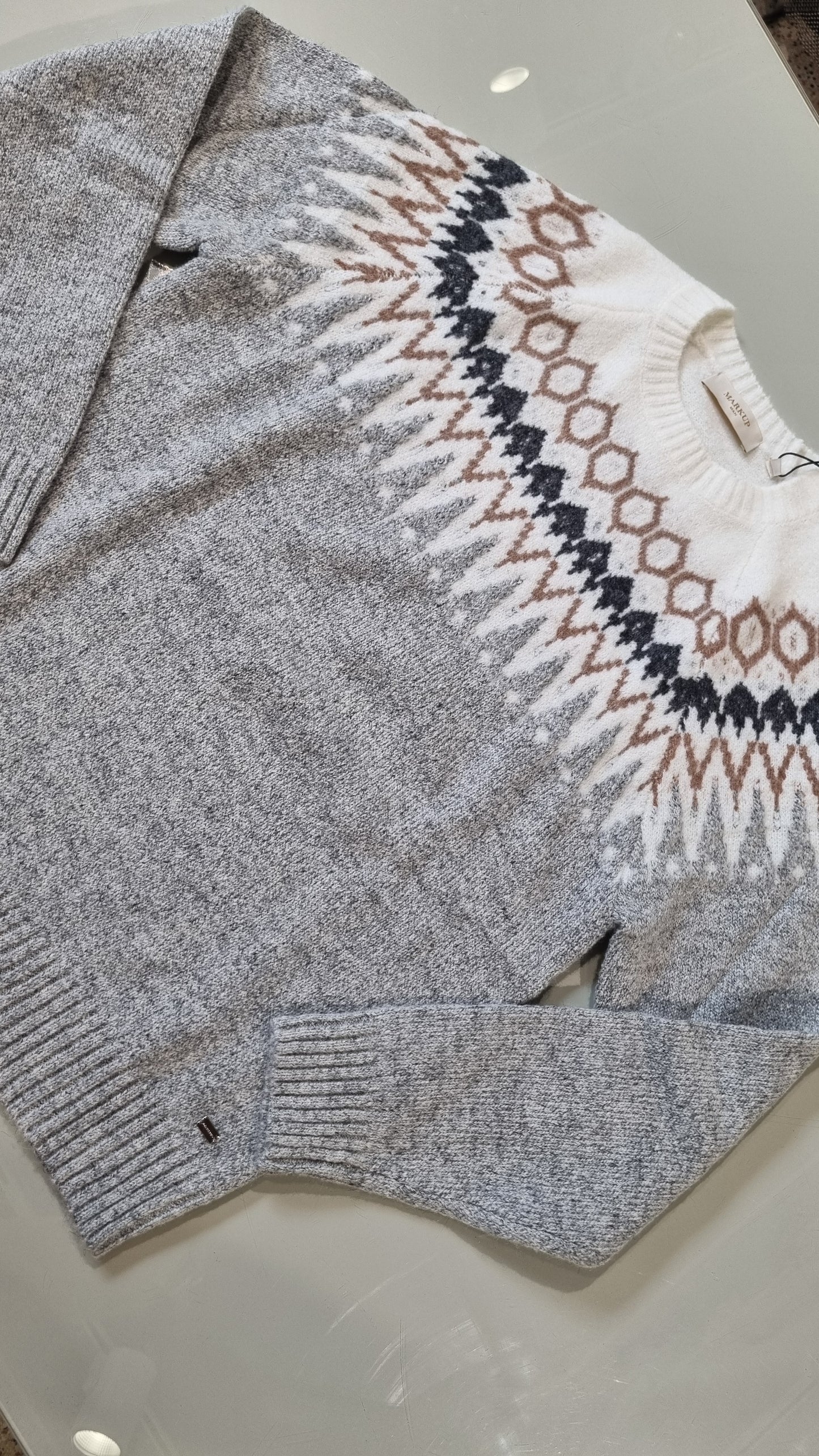 MARKUP Maglia fantasia jacquard