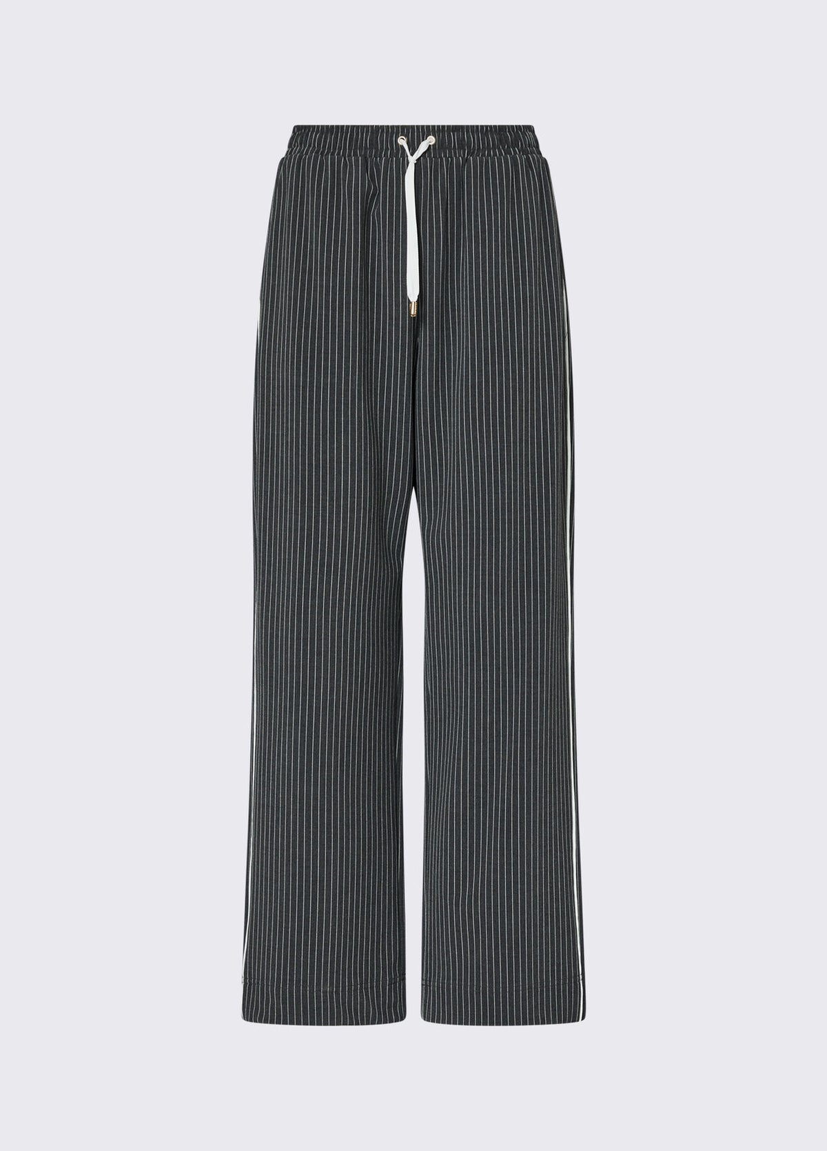 LIU JO Pantaloni a palazzo gessati con inserti in pizzo
