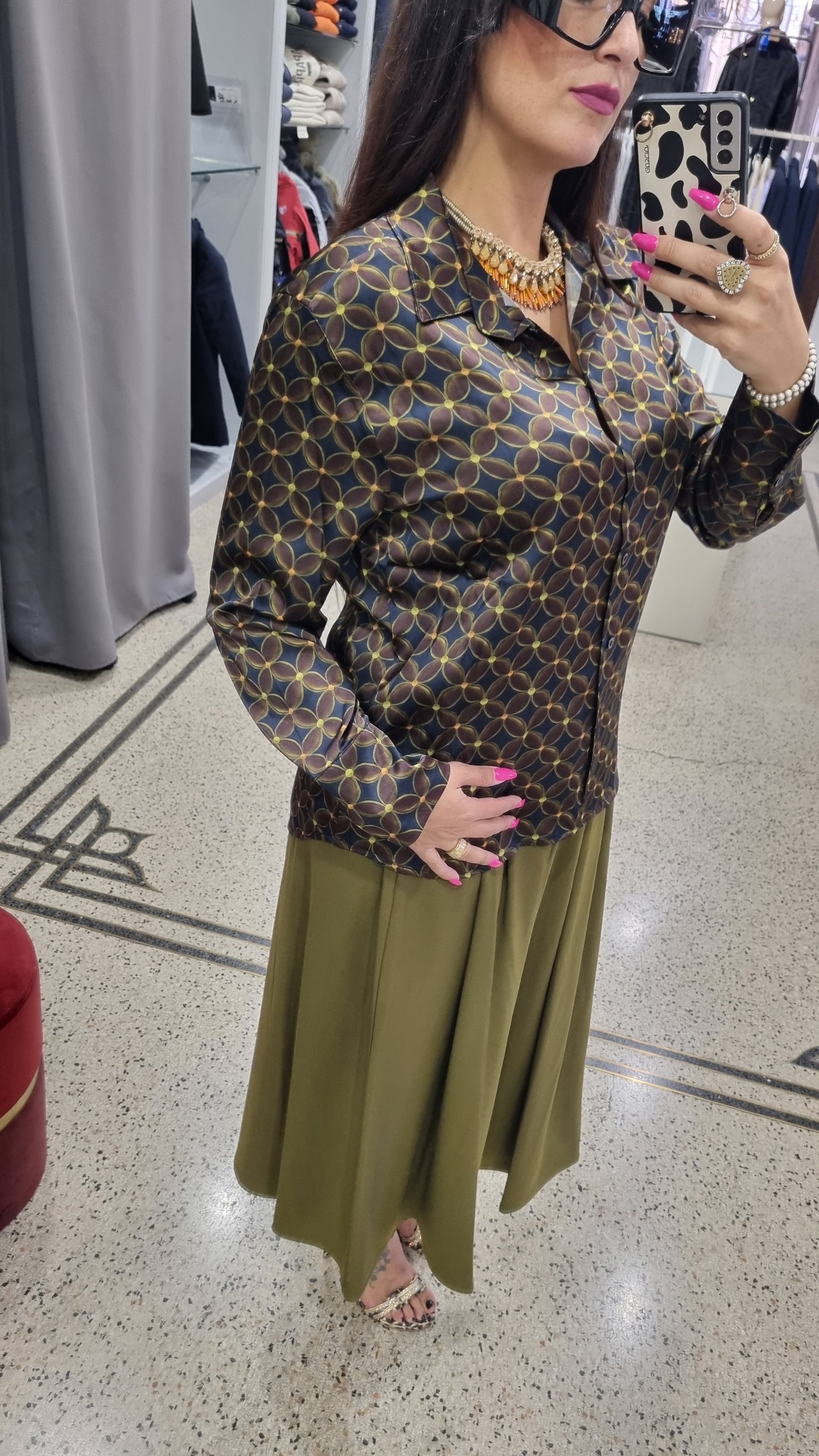 ANONYME Camicia in stampa floreale