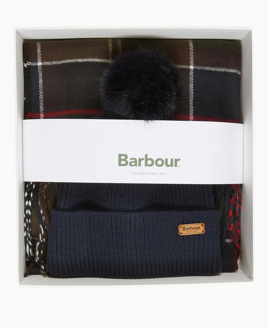 BARBOUR Set regalo berretto dover & sciarpa hailes