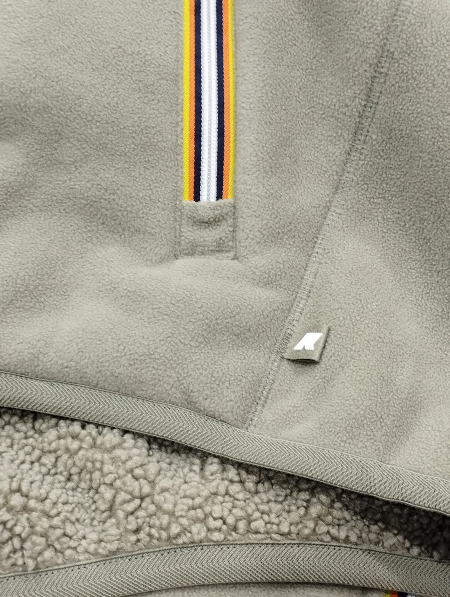K-WAY Giubbotto felpa in pile reversibile con zip e cappuccio PASCAL SHERPA POLAR DOUBLE