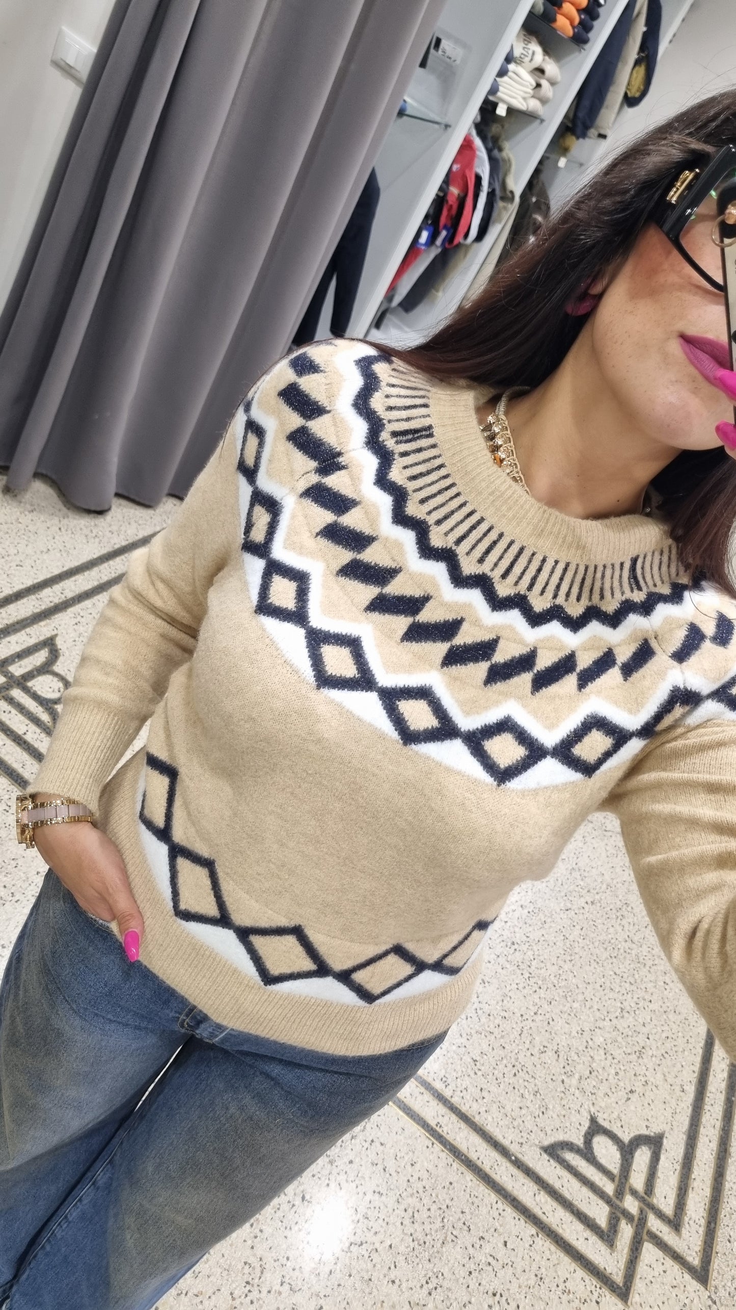 MARKUP Maglia con motivo geometrico