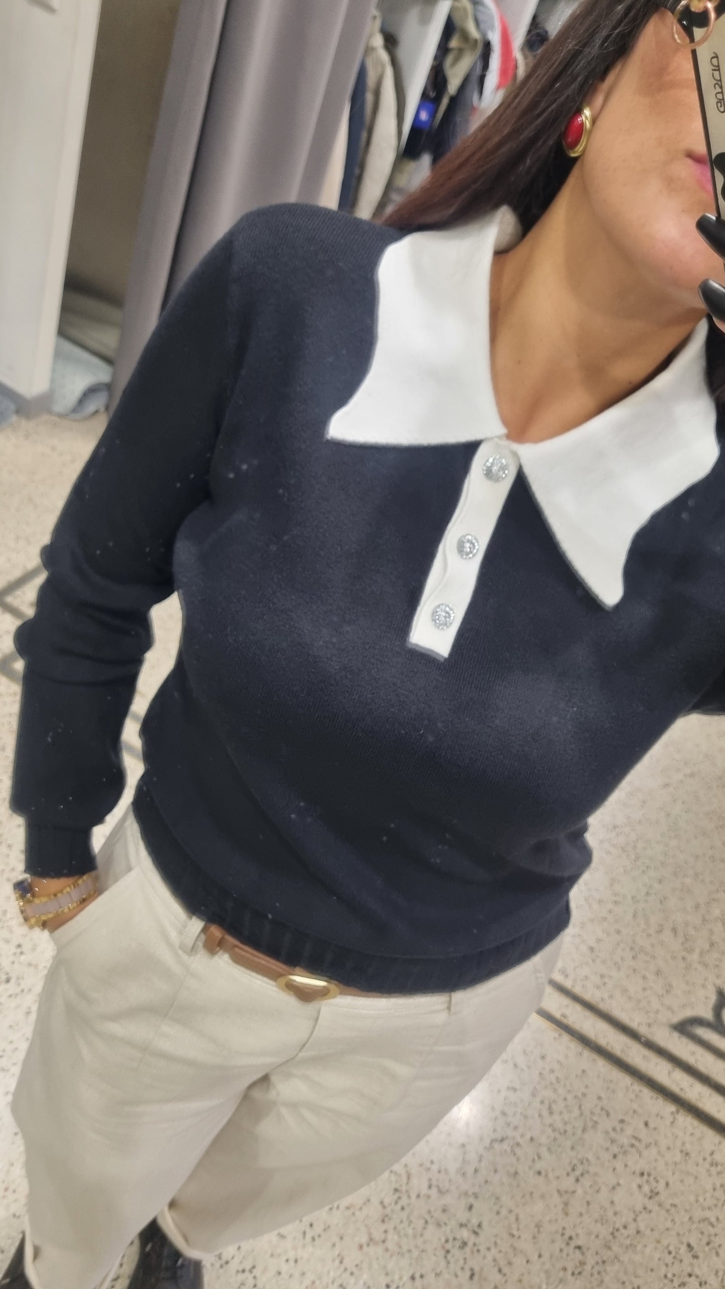 TBYME Polo con colletto in contrasto