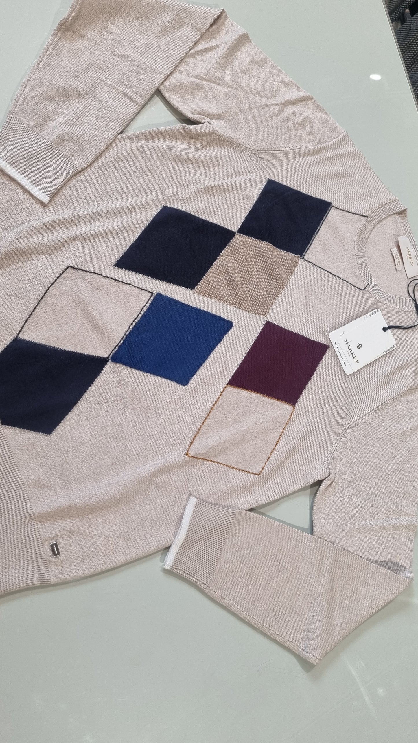MARKUP Maglia motivo rombi