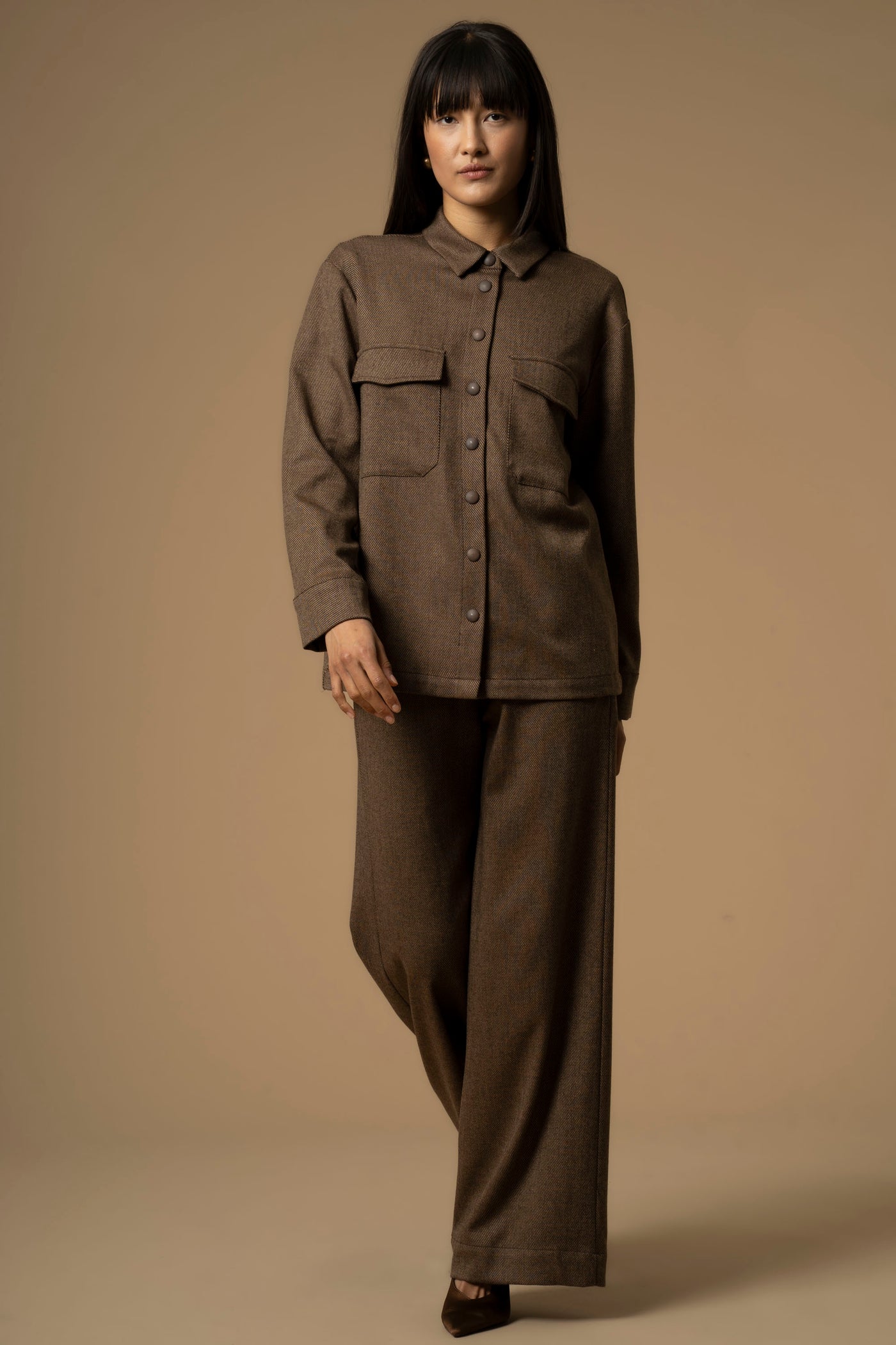 KOCCA Completo Overshirt e Pantalaccio in tessuto diagonale