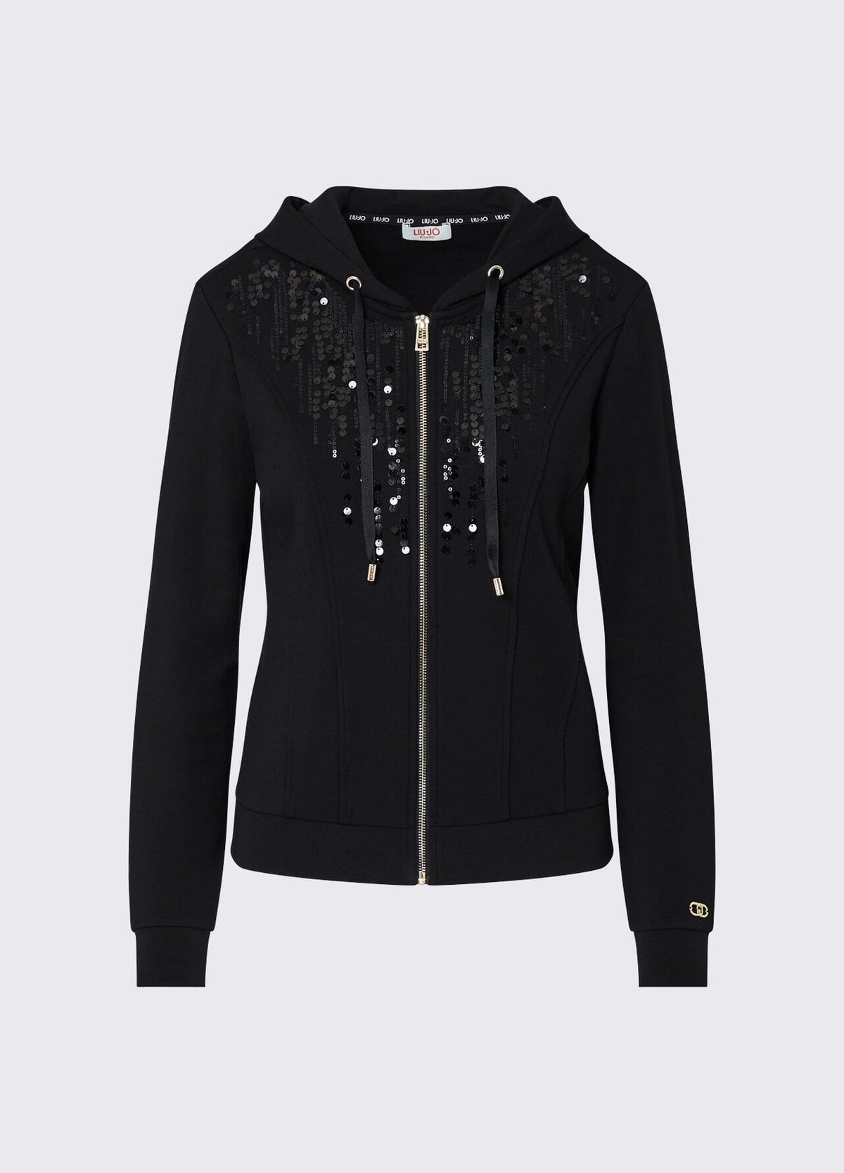 LIU JO Felpa con zip e cappuccio e paillettes