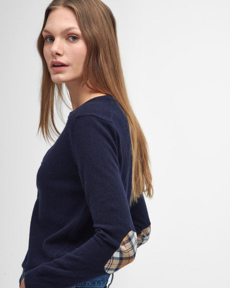 Cardigan Barbour con toppe sui gomiti