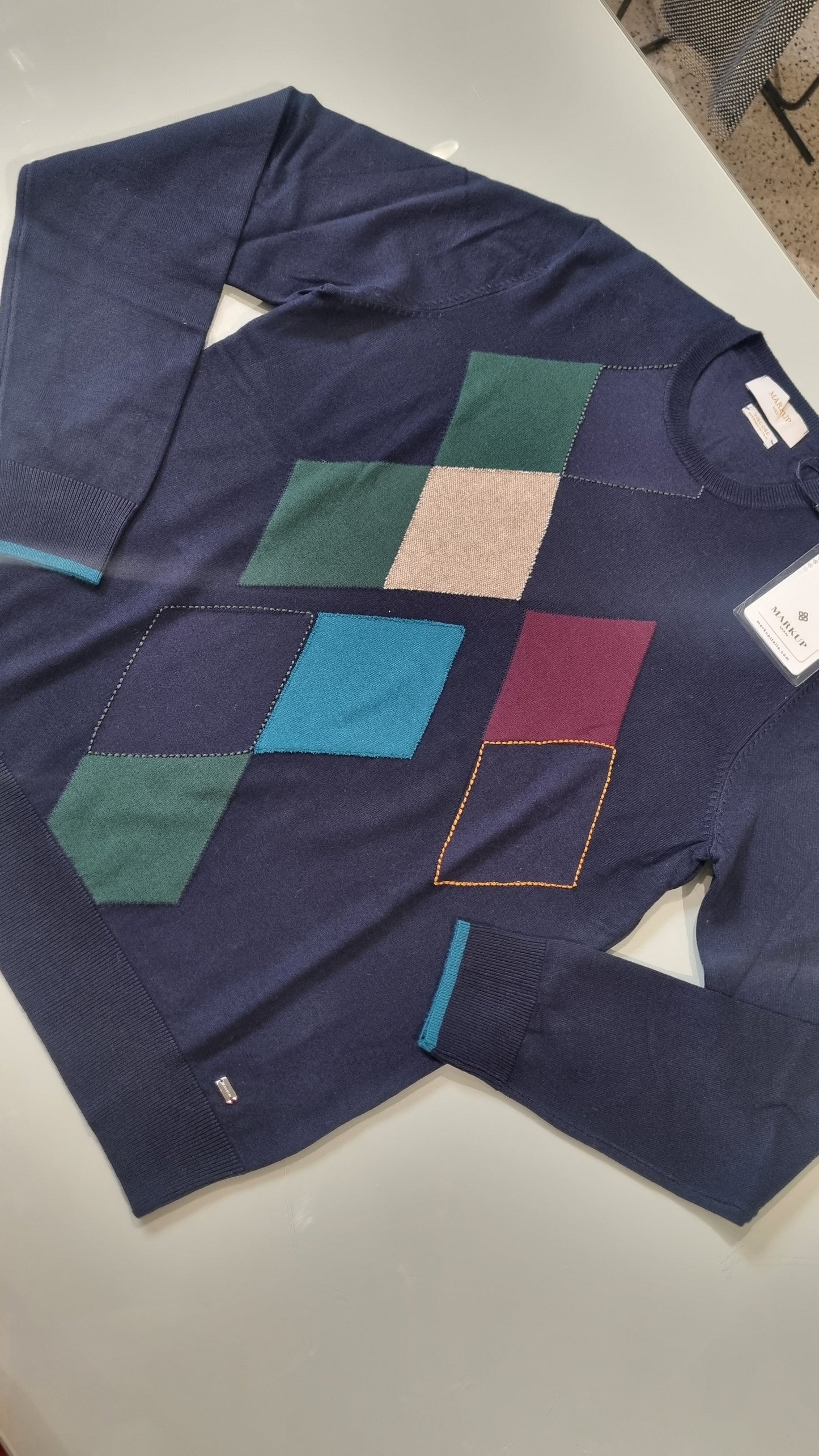 MARKUP Maglia motivo rombi