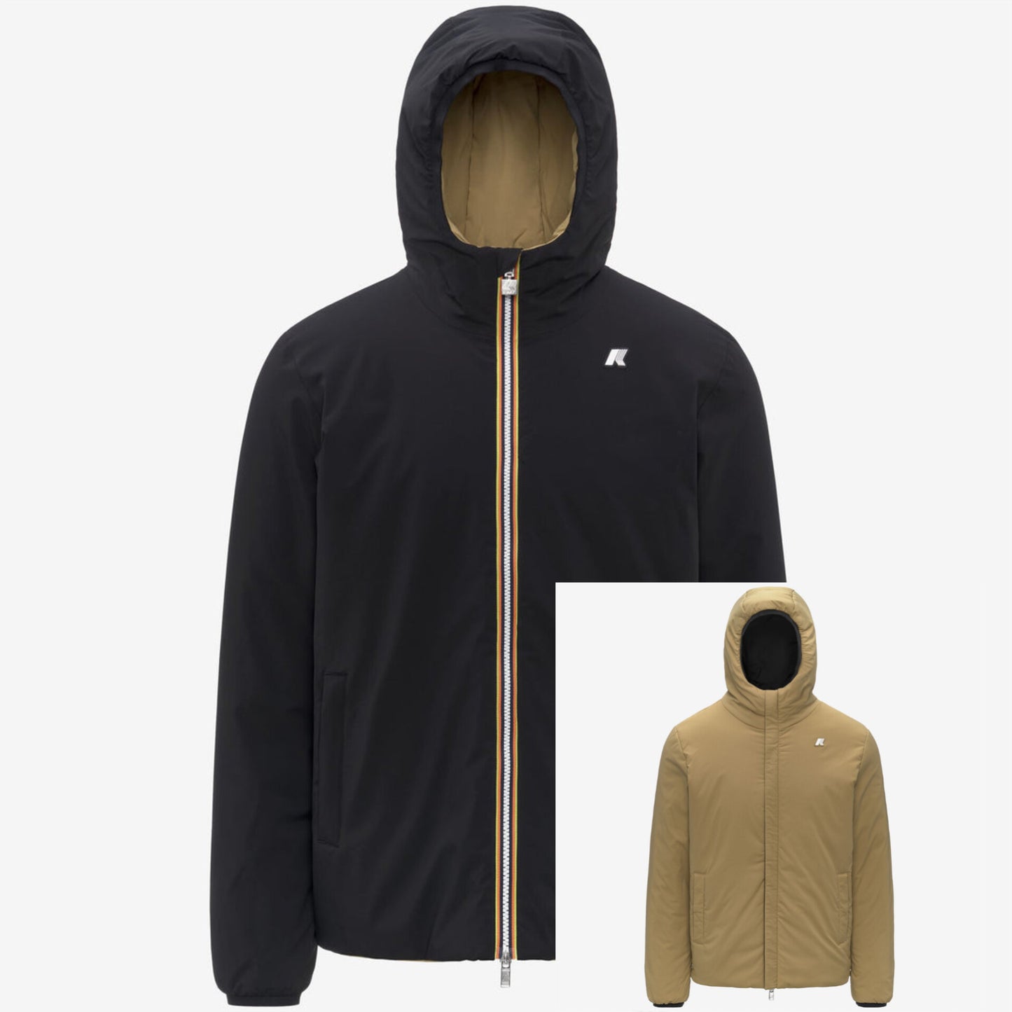 K-WAY Giubbotto invernale uomo reversibile con cappuccio JACK ST WARM DOUBLE