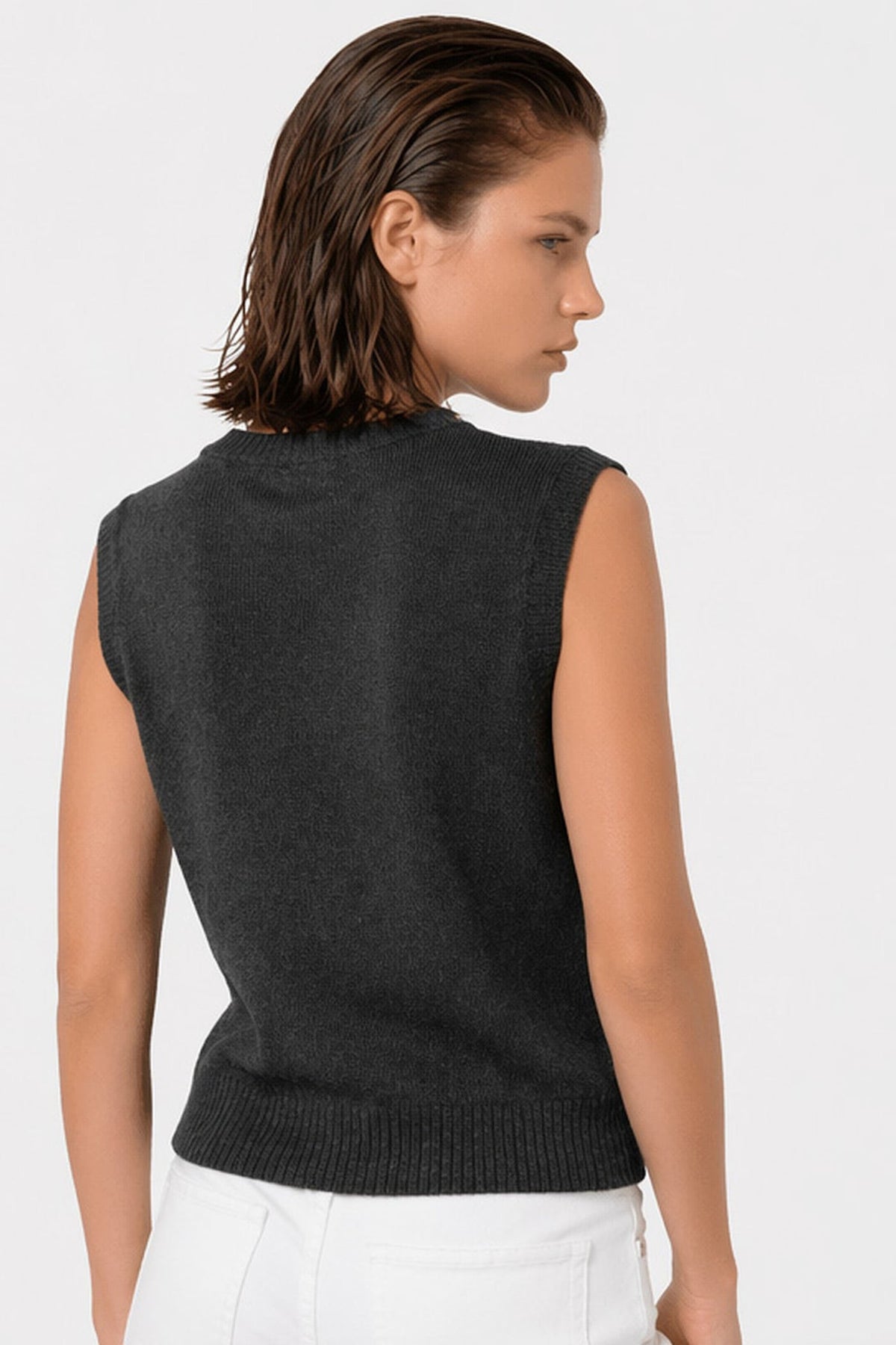 KOCCA Gilet in lana con macropaillettes scollo a V