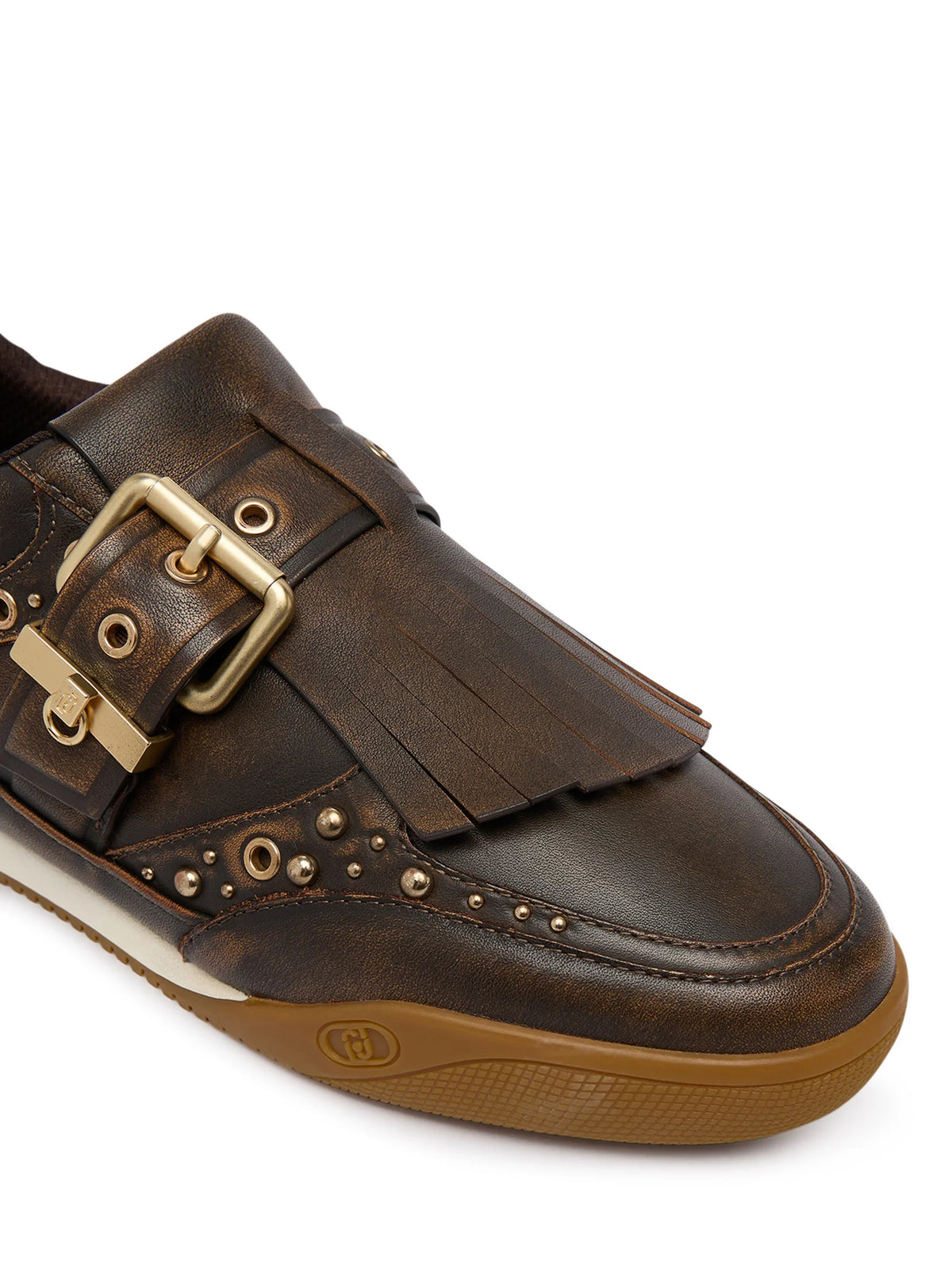 LIU JO Scarpe slipon marroni con dettagli oro LEWIS06