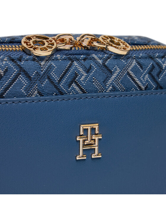 TOMMY HILFIGER Borsa tracolla camera bag loghi blue e celeste
