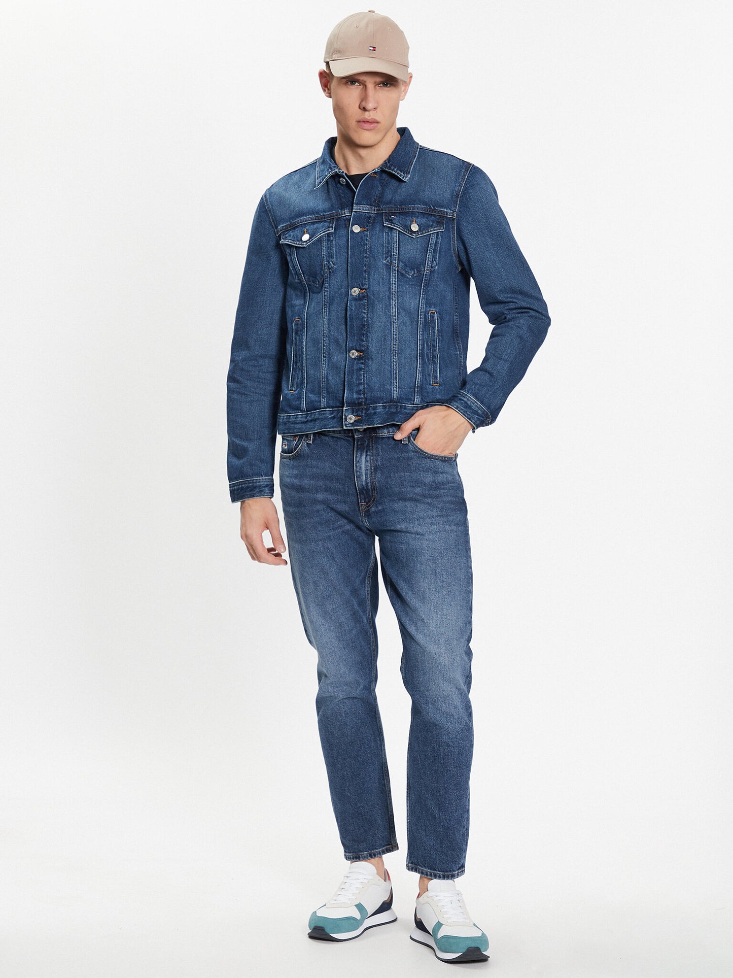 TOMMY HILFIGER Giubbotto di jeans lavaggio medio