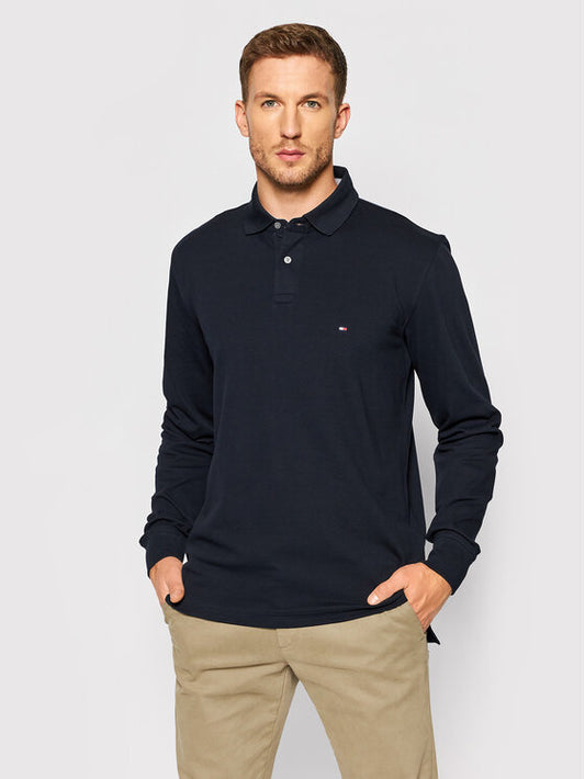 TOMMY HILFIGER Polo maniche lunghe blu scuro regular fit