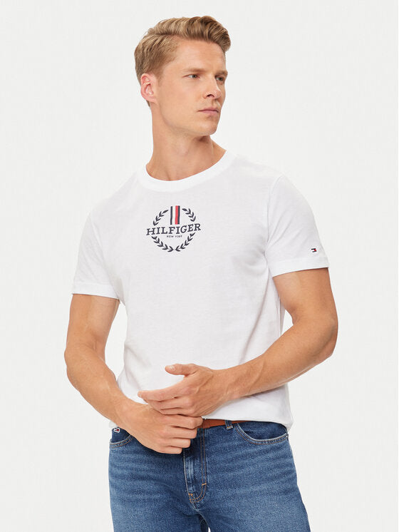 TOMMY HILFIGER T-Shirt girocollo maniche corte con logo stampato frontale