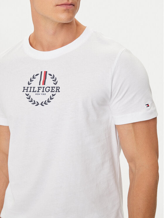 TOMMY HILFIGER T-Shirt girocollo maniche corte con logo stampato frontale