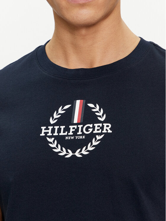 TOMMY HILFIGER T-Shirt girocollo maniche corte con logo stampato frontale