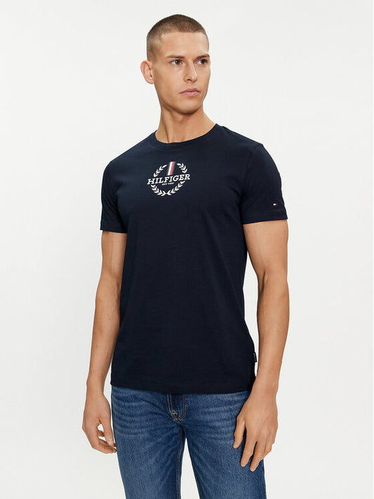 TOMMY HILFIGER T-Shirt girocollo maniche corte con logo stampato frontale