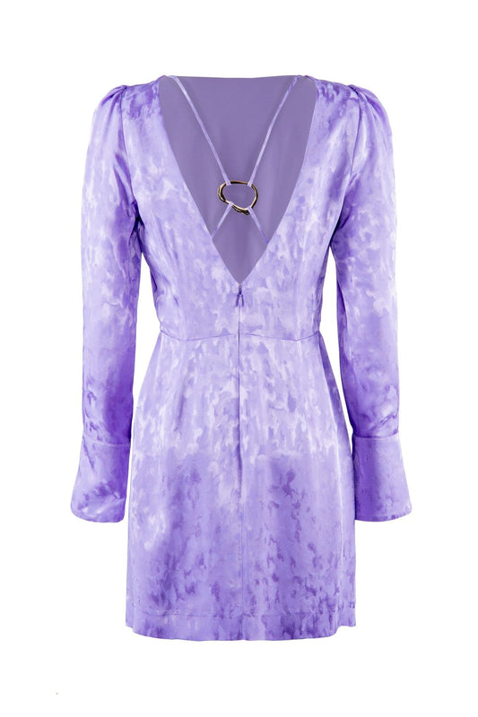 NENETTE Abito corto lilla con maniche lunghe e schiena scoperta