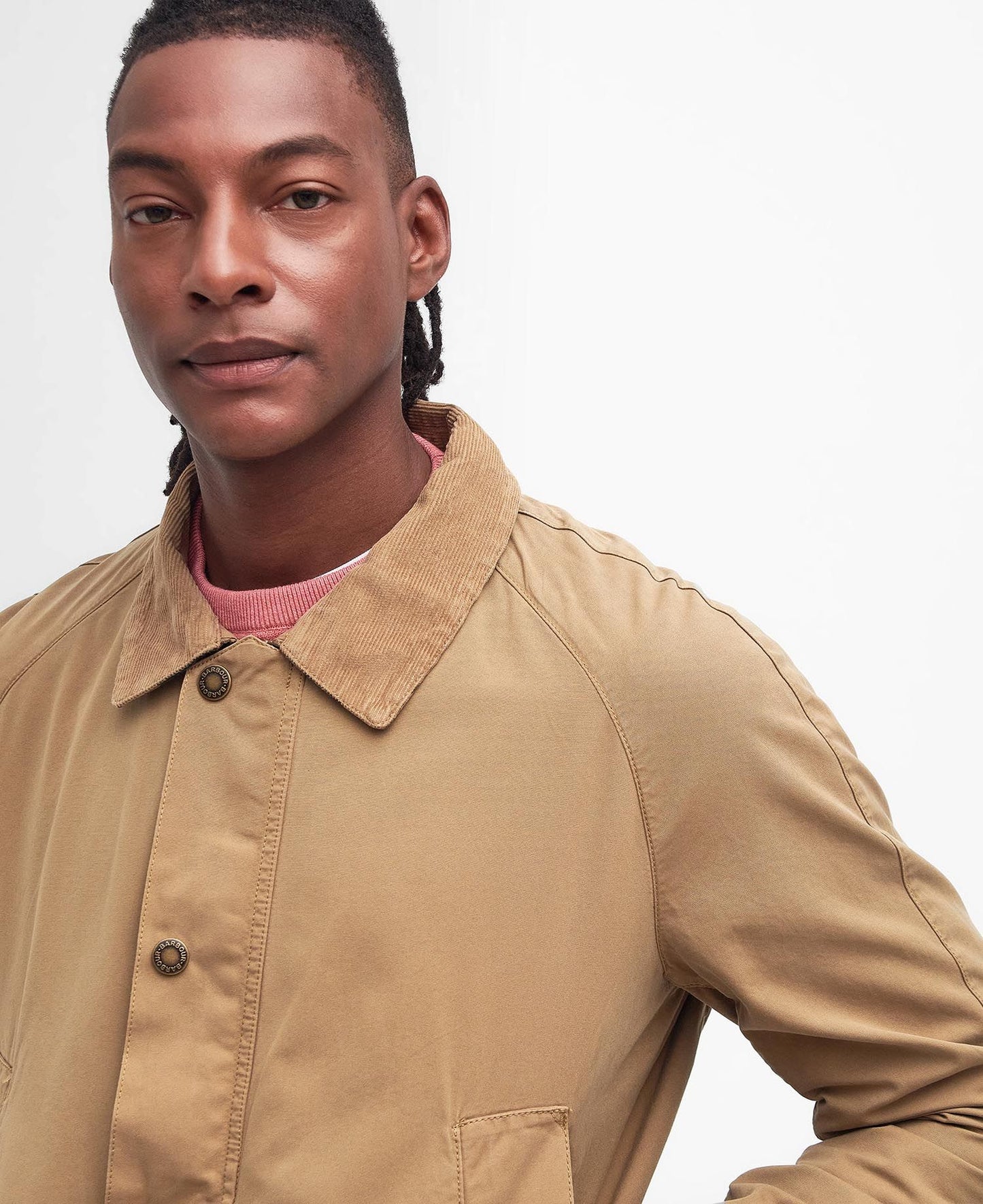 BARBOUR Giacca in cotone lavato ASHBY CASUAL beige