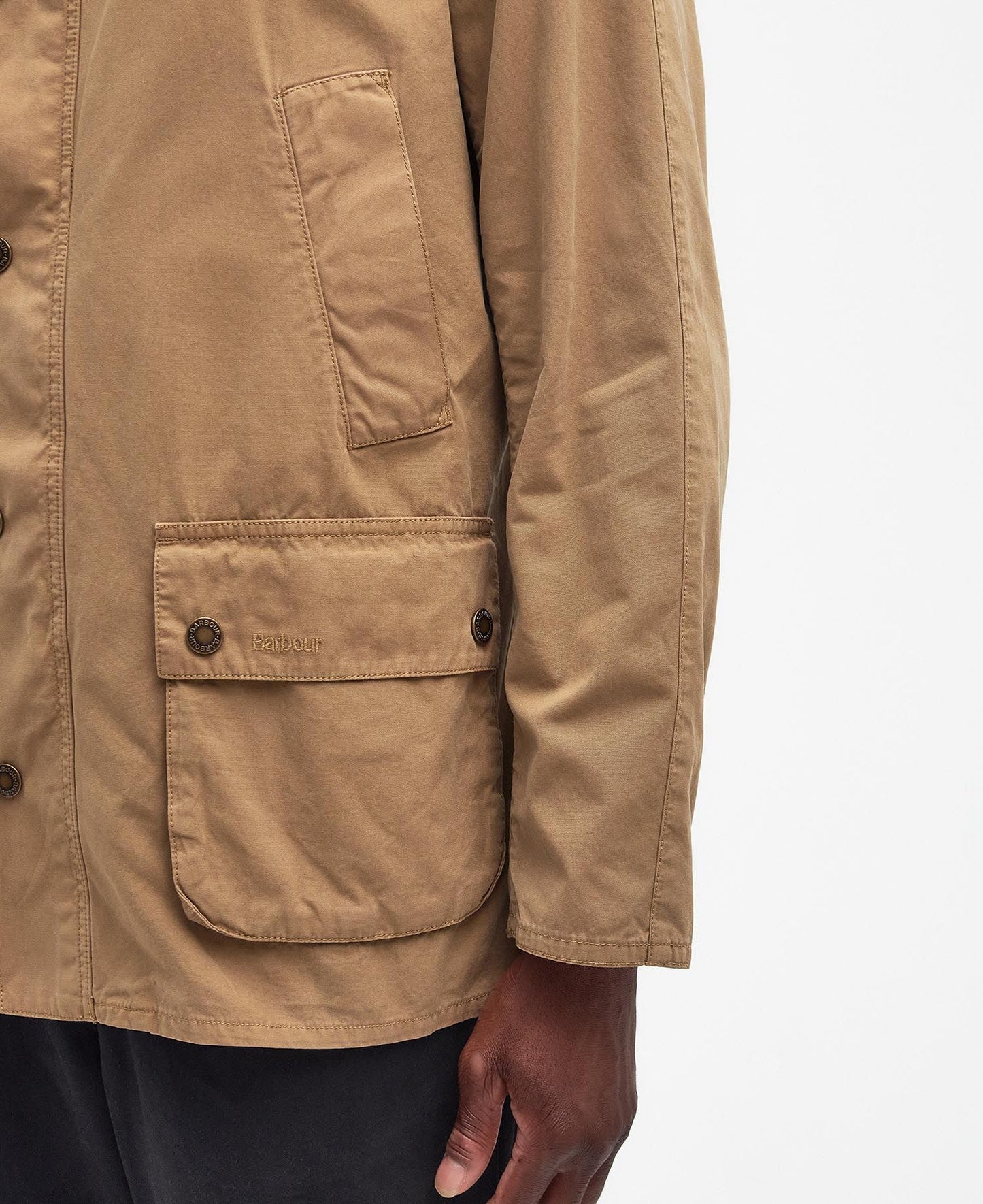 BARBOUR Giacca in cotone lavato ASHBY CASUAL beige