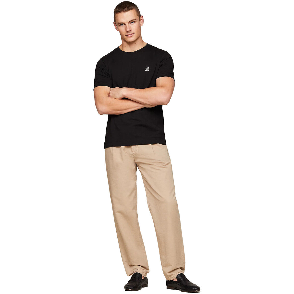 TOMMY HILFIGER T-Shirt maniche corte girocollo con monogramma ricamato