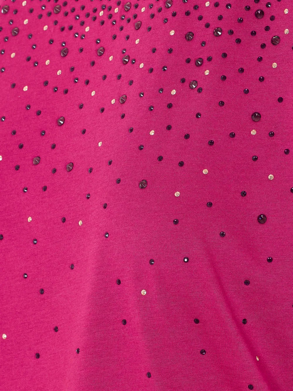LIU JO T-Shirt girocollo con strass degradè fucsia