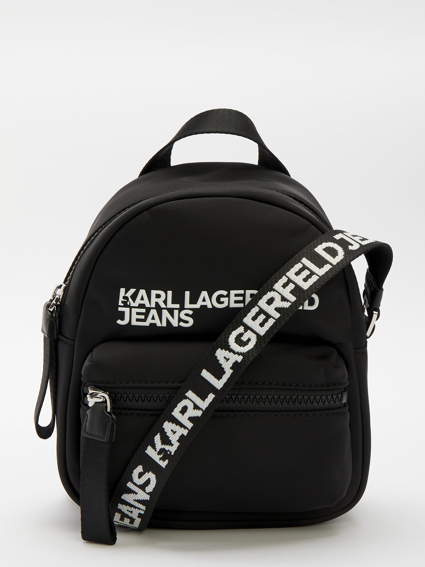 KARL LAGERFELD Borsa a tracolla donna nera e bianca con forma zainetto