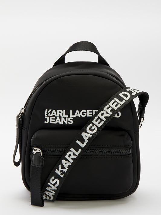 KARL LAGERFELD Borsa a tracolla donna nera e bianca con forma zainetto