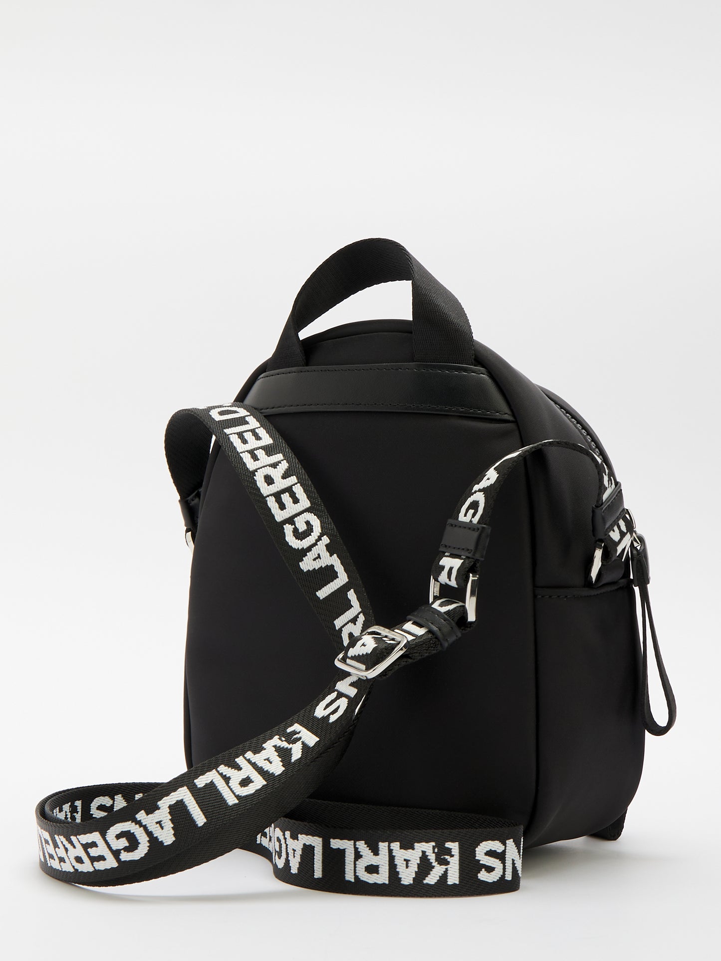 KARL LAGERFELD Borsa a tracolla donna nera e bianca con forma zainetto