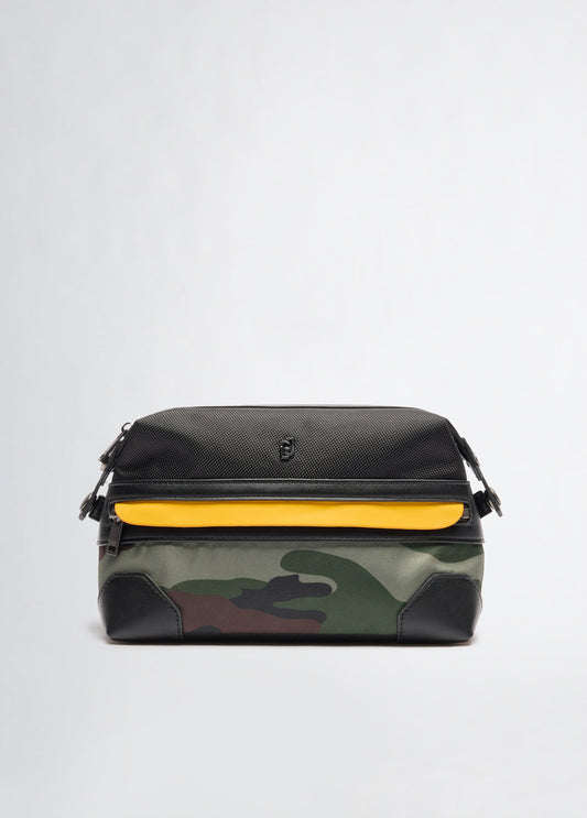 LIU JO Pochette beauty camouflage con inserti gialli