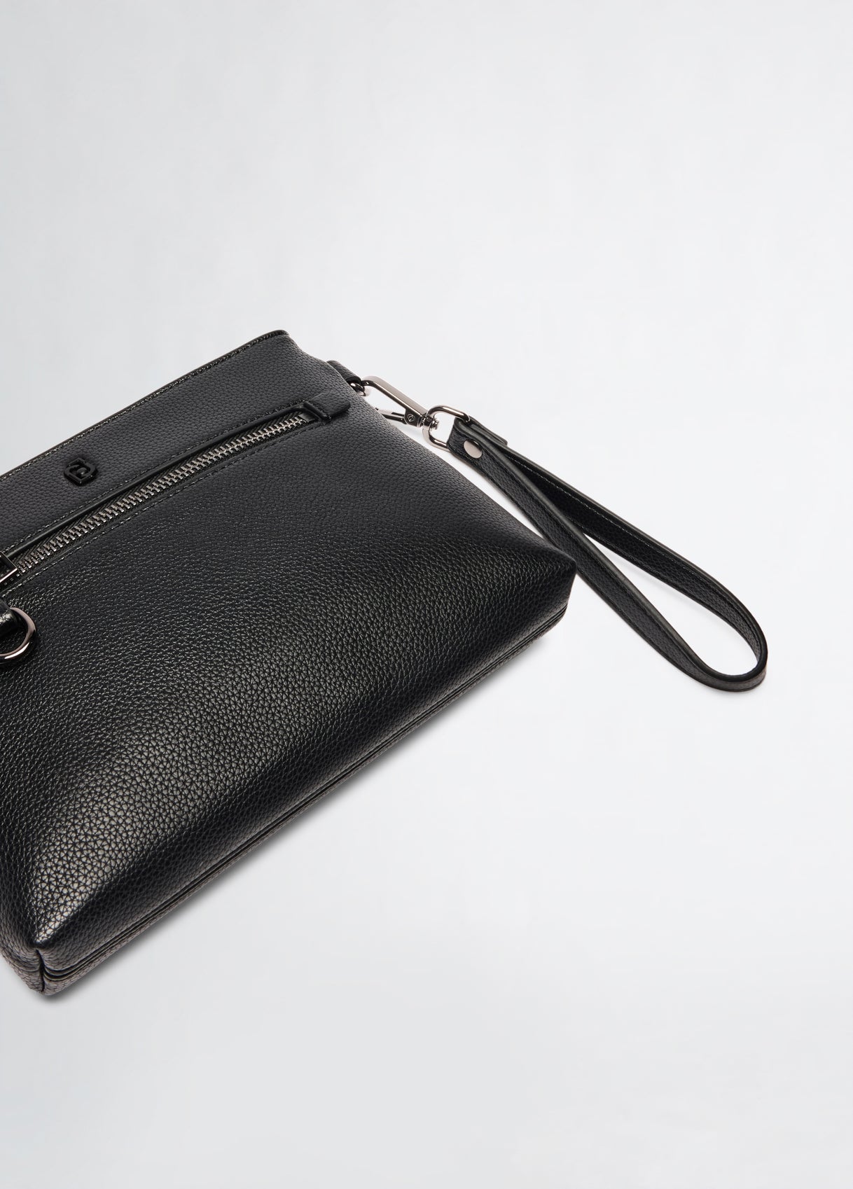 LIU JO Borsa pochette uomo con zip e manicotto blu e nero