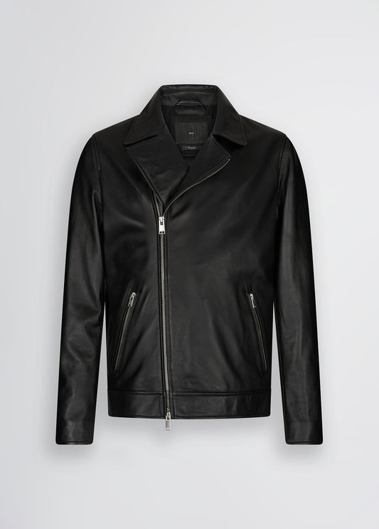 LIU JO Giubbotto uomo vera pelle biker nero QA5246