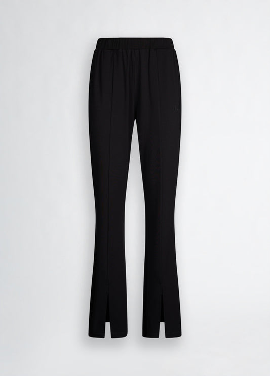 LIU JO Pantaloni flare in jersey con spacco frontale nero e blu