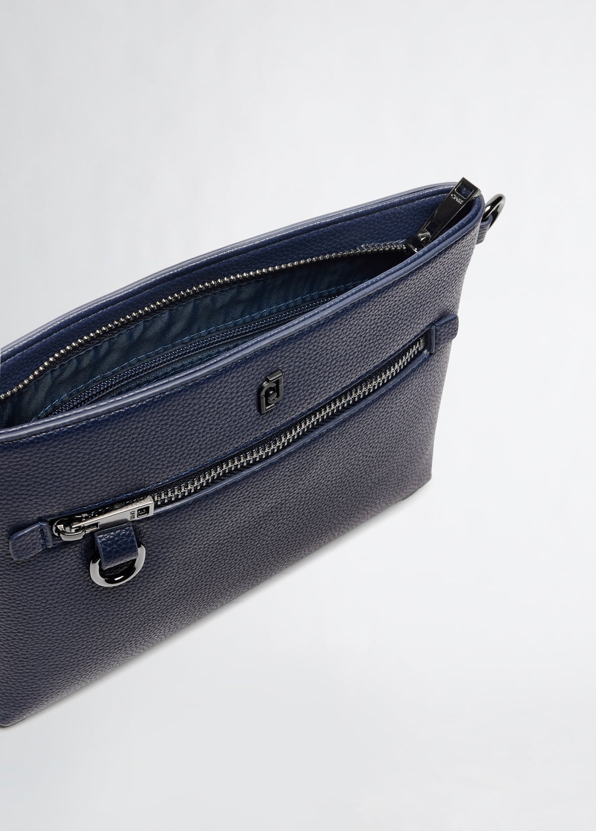 LIU JO Borsa pochette uomo con zip e manicotto blu e nero
