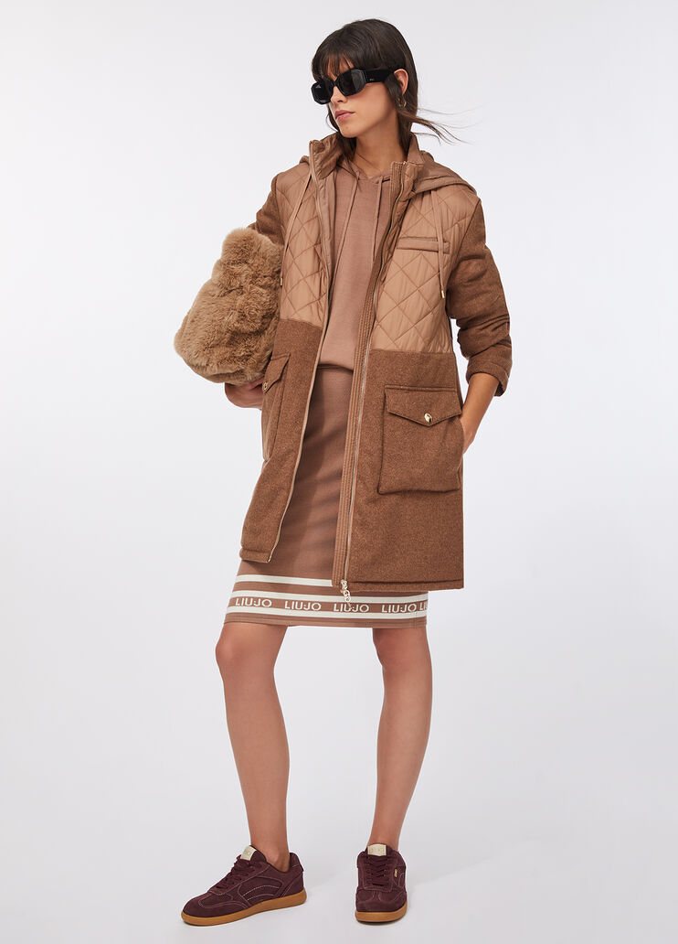 LIU JO Cappotto parka bitessuto colore cioccolato