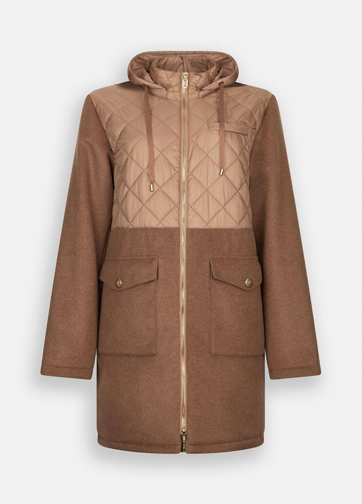 LIU JO Cappotto parka bitessuto colore cioccolato